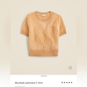 J. Crew Women's Cashmere Crewneck t-Shirt Sweater - Camel